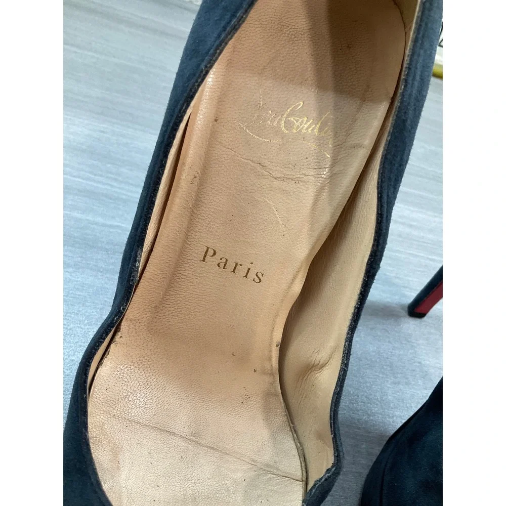 CHRISTIAN LOUBOUTIN ULTRA HIGH ULTRA SOFT SUEDE STILETTO HEELS